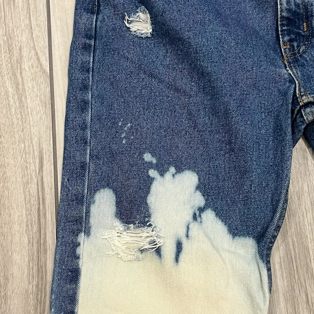 George Two Tone Jeans Straight Size 32X30 Ripped Fit - Picture 5 of 9